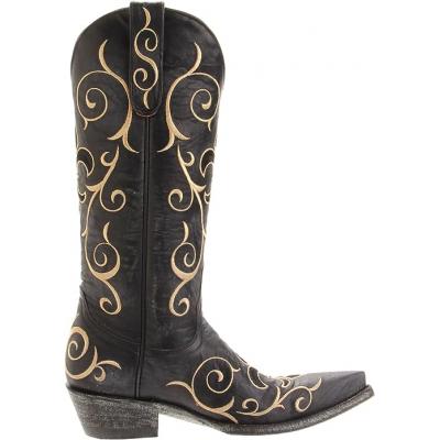 Western Holy Print Black Boots